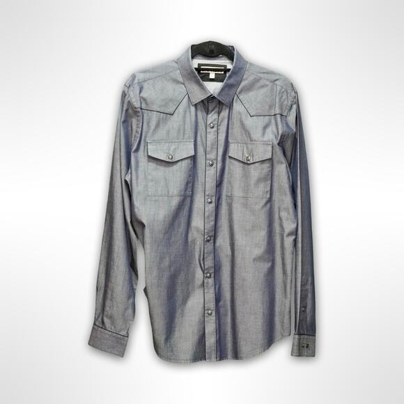 Biography Men's Grey and Black Long Sleeve Shirt XL - Picture 1 of 2